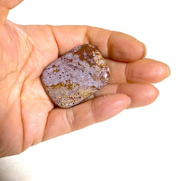 Natural Purple Brown Ocean Jasper Pendant, Large Rectangular Genuine Gemstone - Picture 12 of 12
